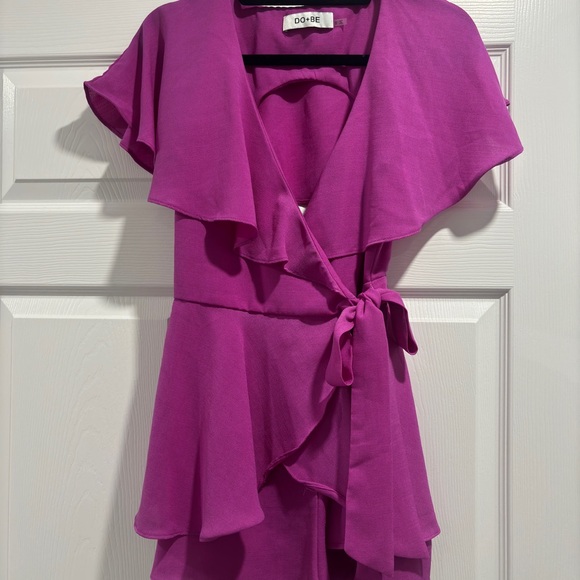 Vibrant Pink Ruffle Romper - Picture 3 of 5